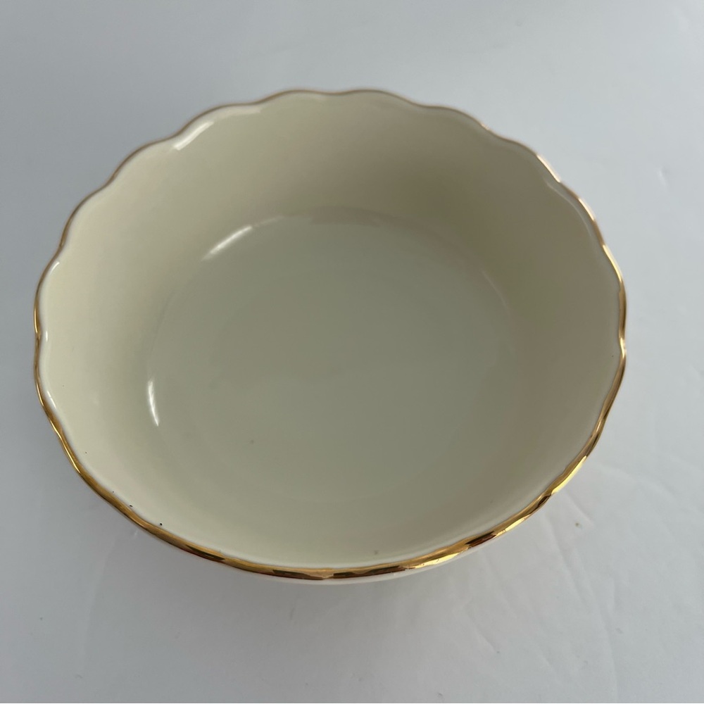 Vintage Lenox Small Bowl Trinket Candy Dish Embossed Gold Trim Floral Design.